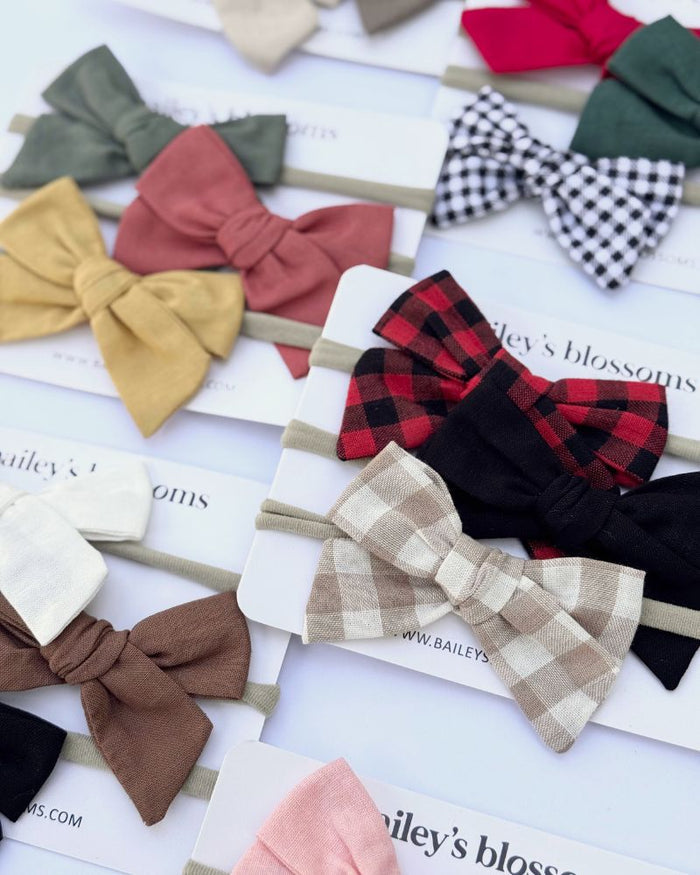 3 - piece Linen Cotton Nylon Headband Set - Fall Festival product_type - Bailey's Blossoms