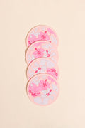 4 Pack Coasters - Peach Hibiscus Jungle