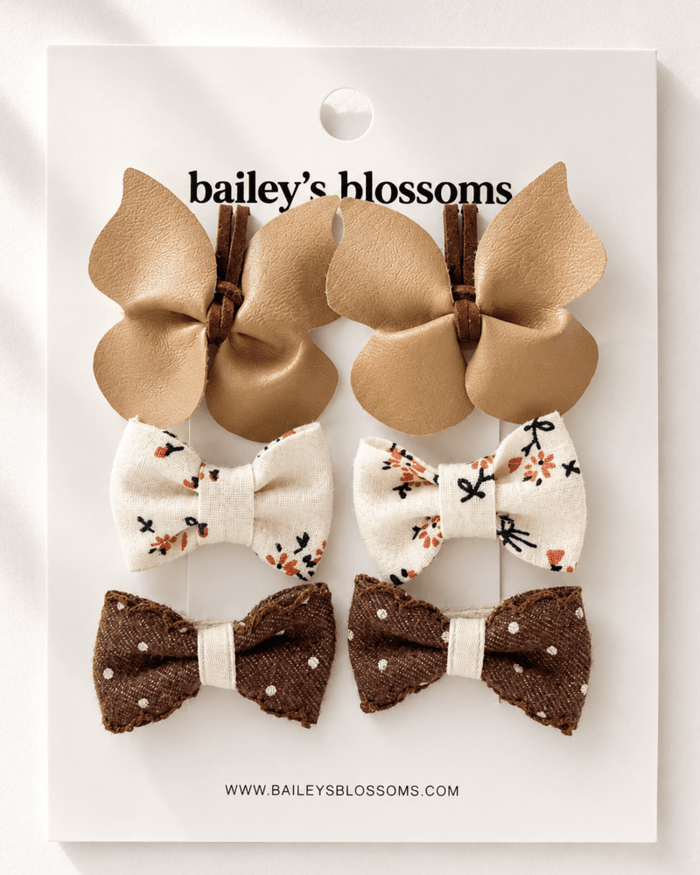 6-Piece Hair Clip Set - Brown Sugar product_type - Bailey's Blossoms