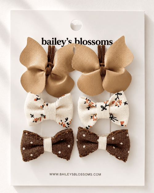 6-Piece Hair Clip Set - Brown Sugar product_type - Bailey's Blossoms