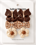 6-Piece Hair Clip Set - Mocha Meadow product_type - Bailey's Blossoms