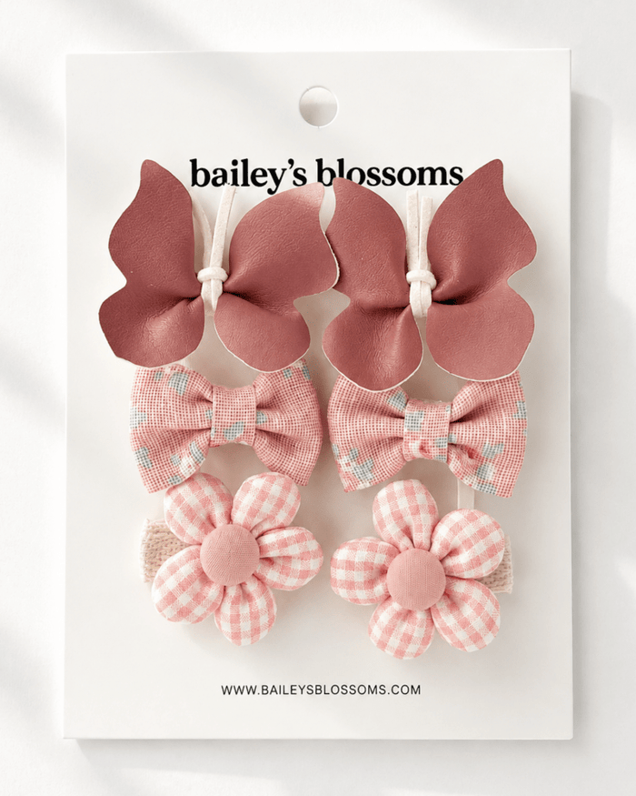 6-Piece Hair Clip Set - Petal Pink product_type - Bailey's Blossoms