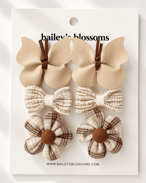 6-Piece Hair Clip Set - Vanilla Cream product_type - Bailey's Blossoms