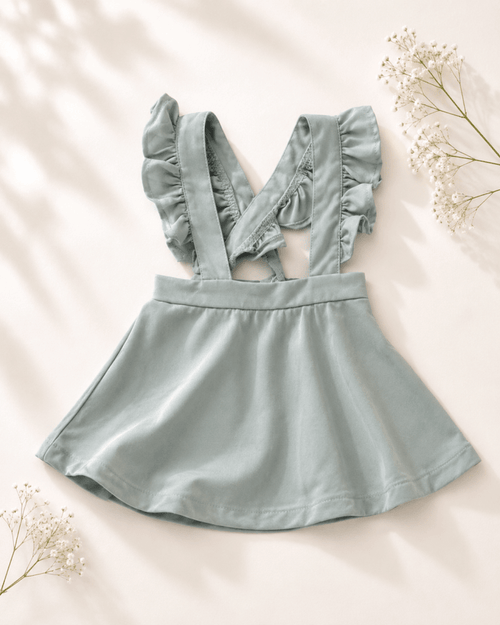 Addy Ruffle Suspender Skirt - Aqua product_type - Bailey's Blossoms