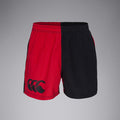 Adult Unisex Cotton Twill Harlequin Shorts Scarlet/Black
