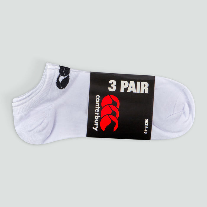 Adult Unisex Trainer Liners 3 Pack White/Black