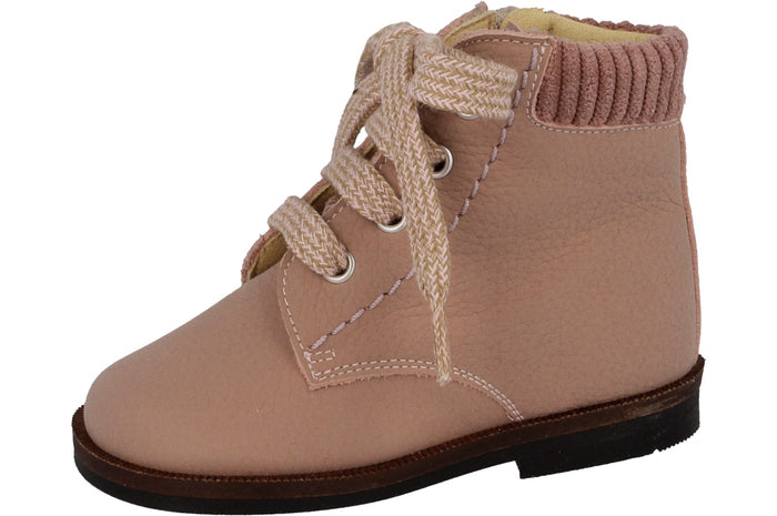 Andanines Beige Nubuck Zip Baby Bootie