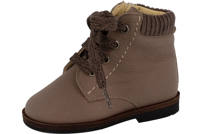 Andanines Gray Taupe Nubuck Zip Baby Bootie