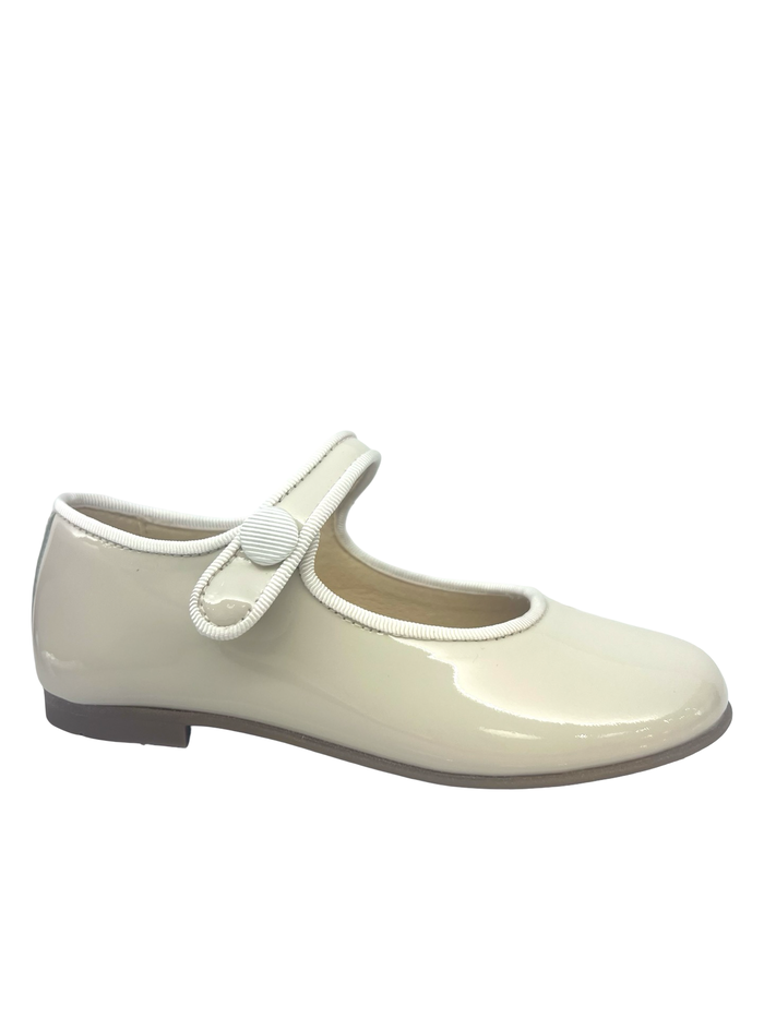 Andanines Ivory Patent Mary Jane