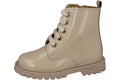 Andanines Nude Patent Scalloped Zip Boot