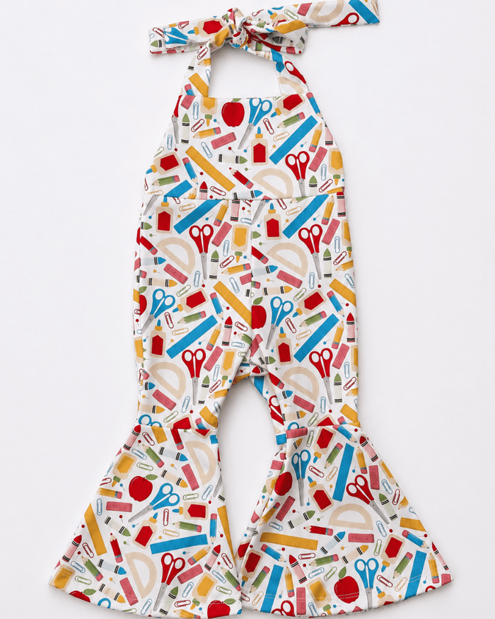 Andi Pleated Bell Bottom Jumpsuit - Little Learner product_type - Bailey's Blossoms