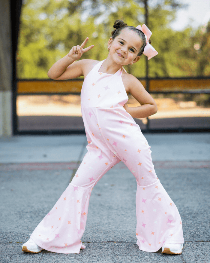 Andi Pleated Bell Bottom Jumpsuit - Stardust product_type - Bailey's Blossoms