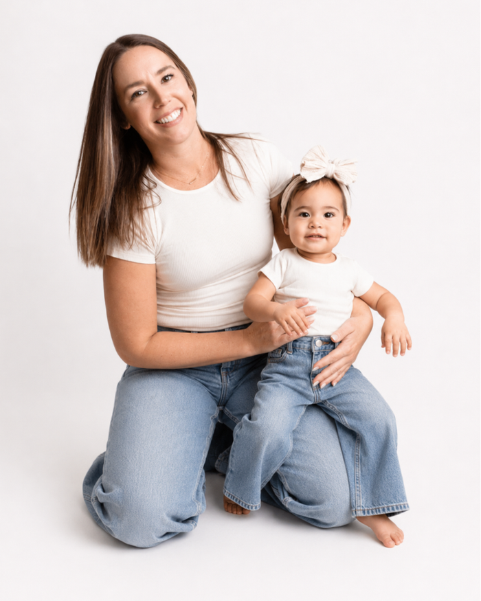 Ava Ribbed Tee - Ivory Glow
