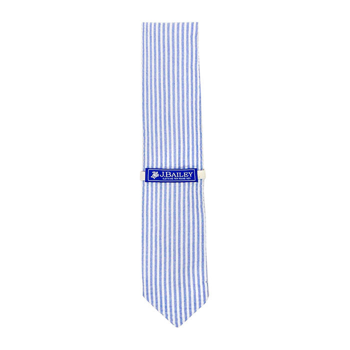 Bailey Long Tie-Sailor Blue Seersucker