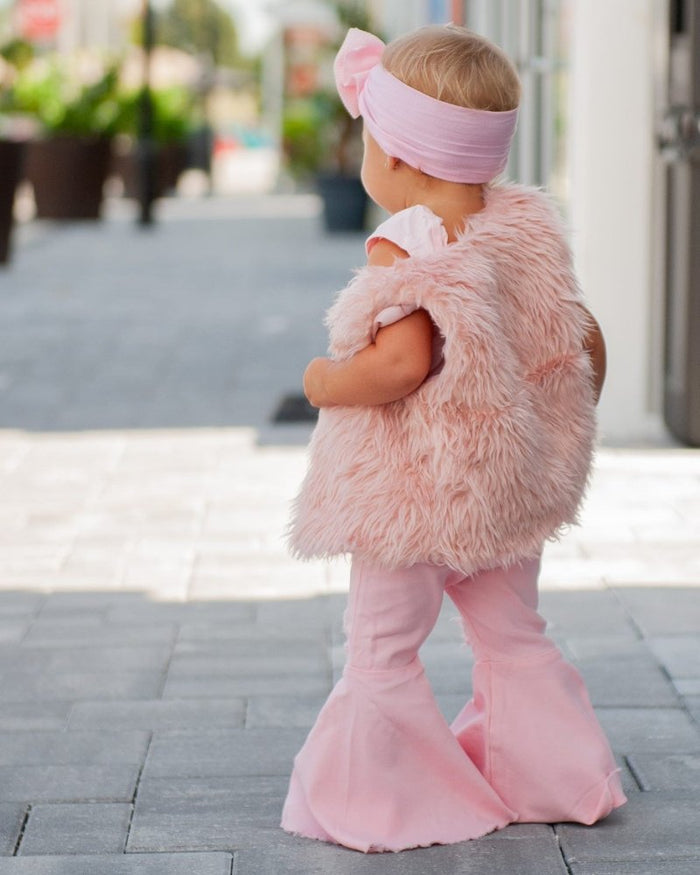 Barbie Pleated Denim Bell Bottoms - PowerPuff Distressed Pink #product_type - Bailey's Blossoms