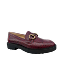 Beberlis Wine Textured Chunky Chain Loafer