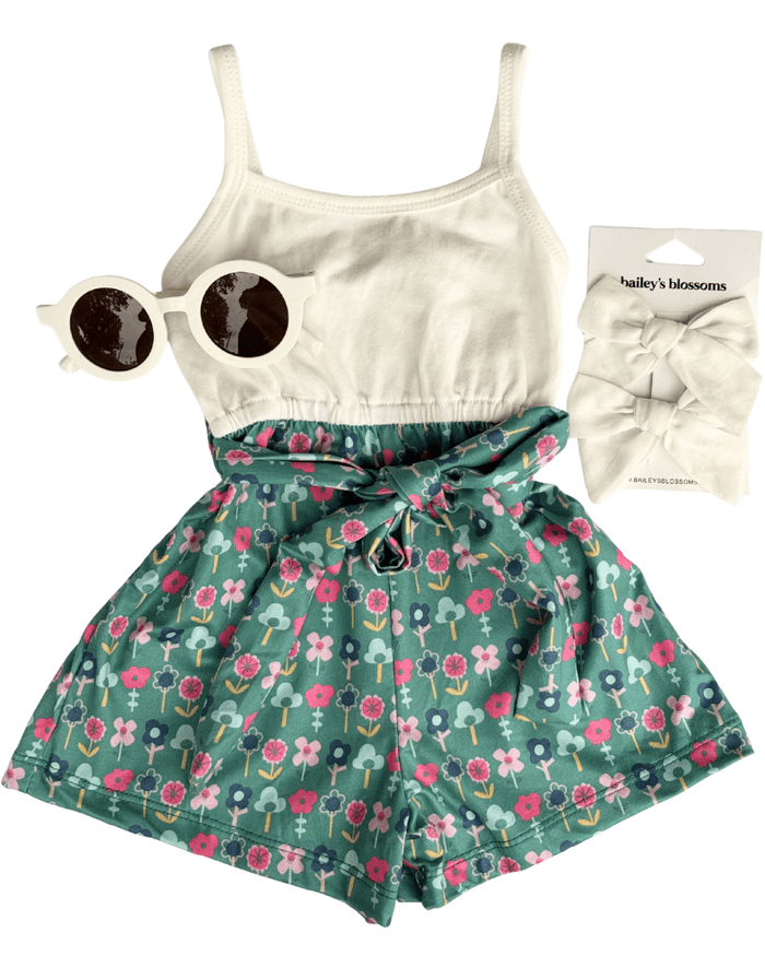 Betty Camisole Romper - Garden Party product_type - Bailey's Blossoms