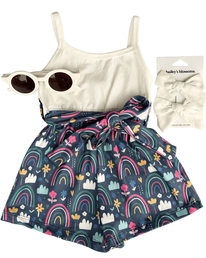 Betty Camisole Romper - Over the Rainbow product_type - Bailey's Blossoms