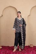 BLACK AND CREAM PAISLEY EMBROIDERED SUIT SET