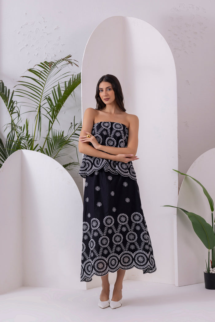 Black And White Tube Co-Ord Set