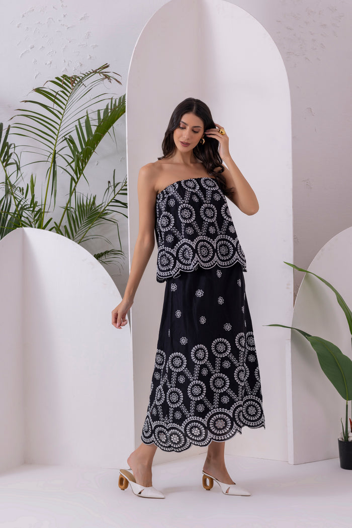 Black And White Tube Co-Ord Set