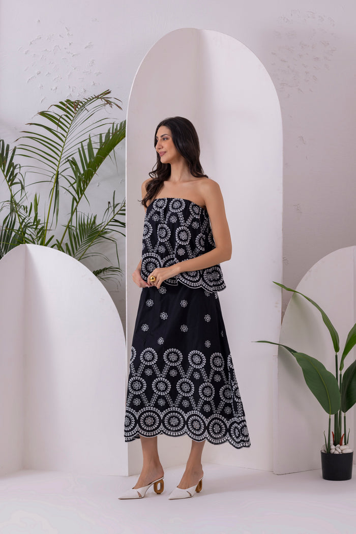Black And White Tube Co-Ord Set