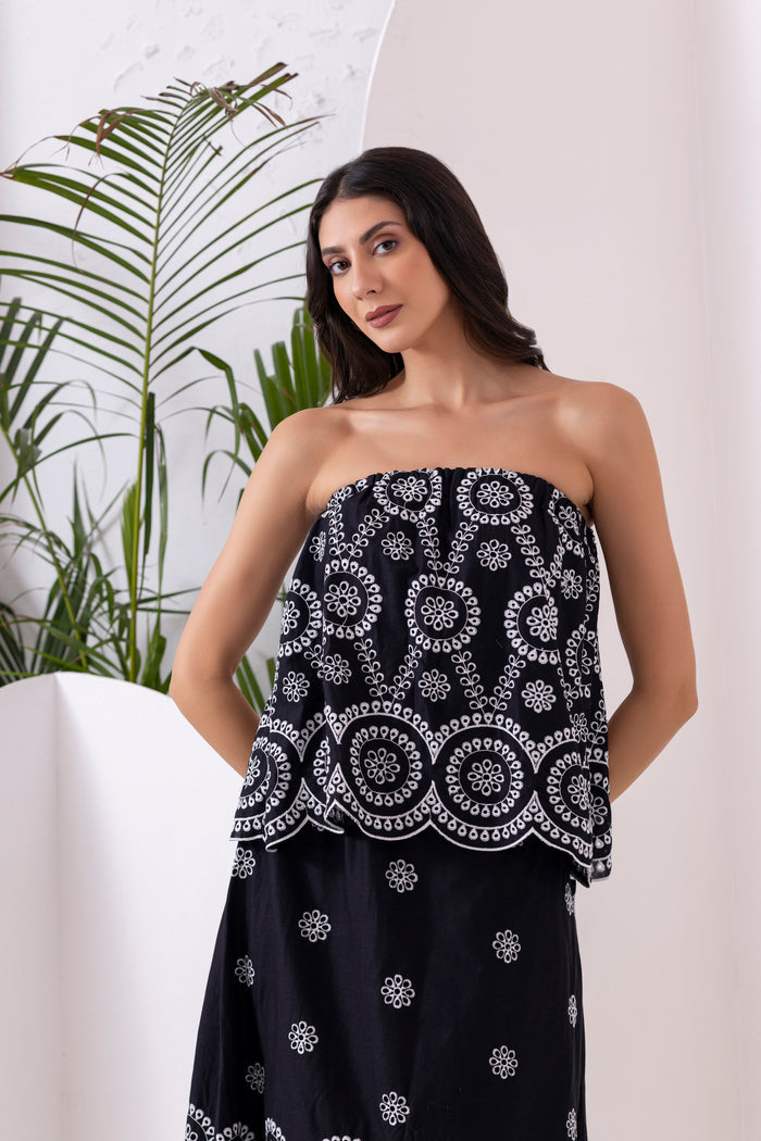 Black And White Tube Co-Ord Set