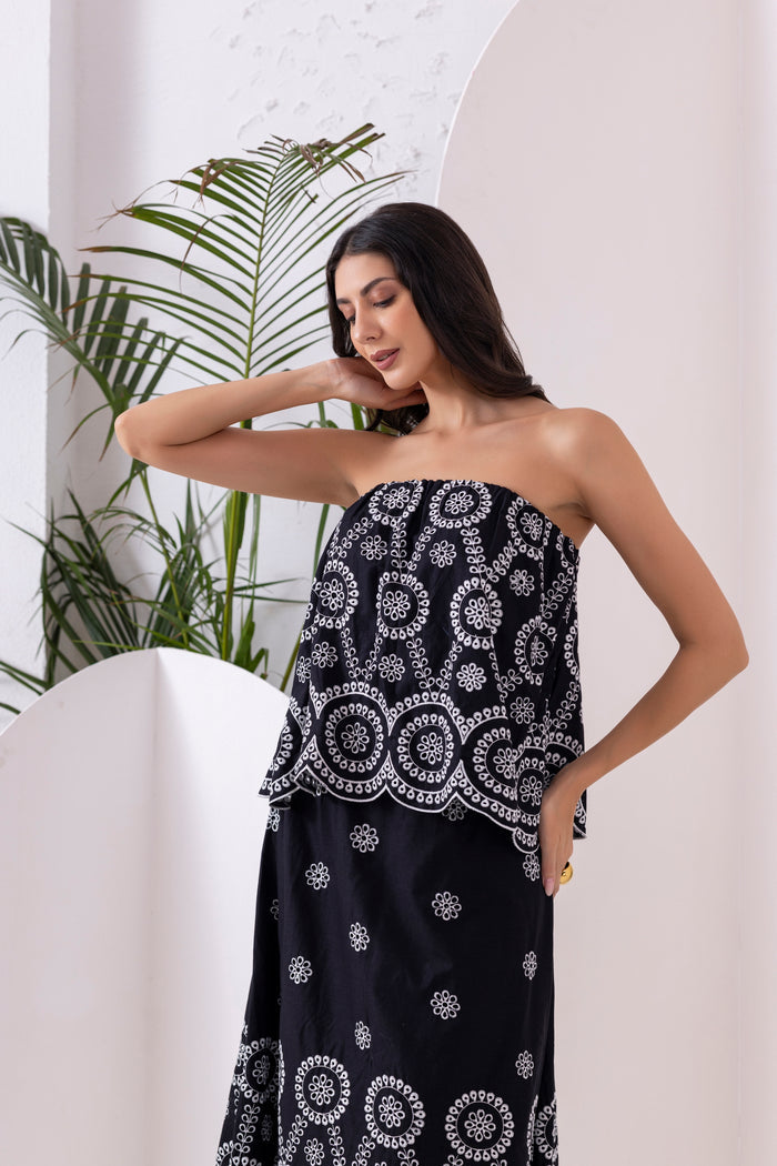 Black And White Tube Co-Ord Set