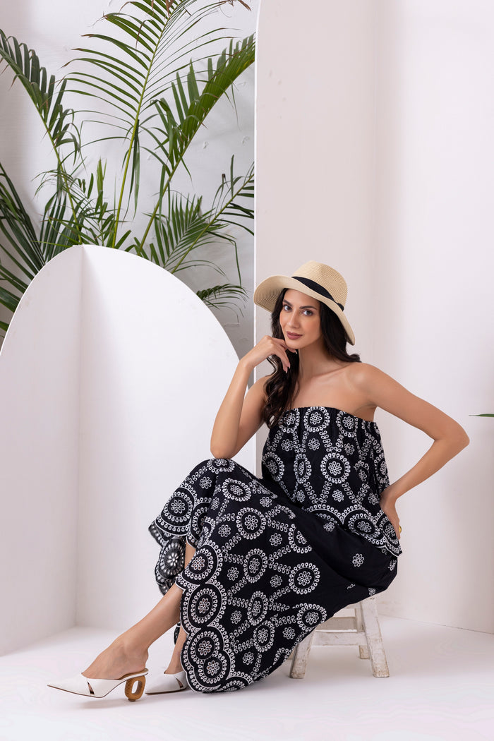 Black And White Tube Co-Ord Set