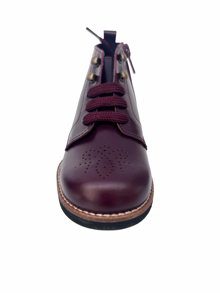Blublonc Burgundy Zip Bootie
