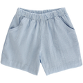 Blue Check Seersucker - Boys Elastic Waist Short