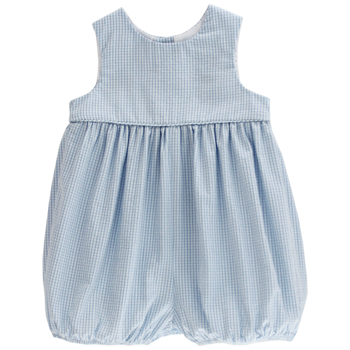 Blue Check Seersucker - Boys Infant Bubble