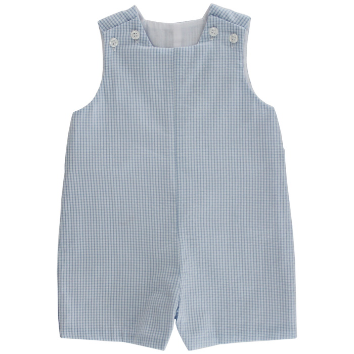 Blue Check Seersucker - John John Short with Tabs