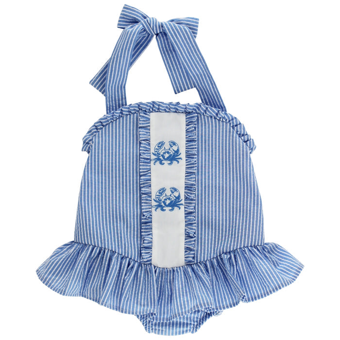 Blue Crab Bay - Girls One Piece Swimsuit with Ruffle