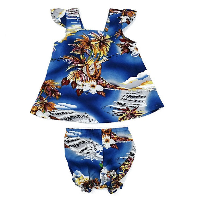 Blue Hawaii Girls Cap Sleeve Set