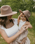 Bordeaux Flat Brim Mommy & Me Hat - Mocha product_type - Bailey's Blossoms