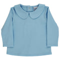 Boys Peter Pan Shirt - Blue Knit