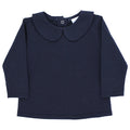Boys Peter Pan Shirt - Navy Knit