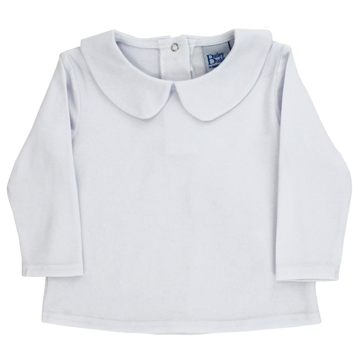 Boys Peter Pan Shirt - White Knit
