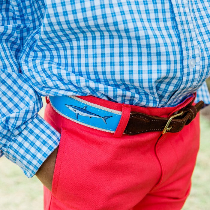 Buddy Belt - Mako Sharks on Light Blue