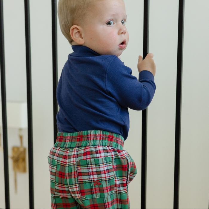 Charlie Pull On Pant - Christmas Plaid