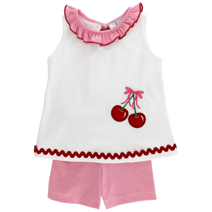 Cherry Jubilee - Girls Knit Short Set