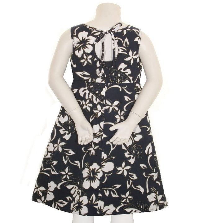 Classic Hibiscus Girls Keyhole Dress