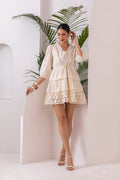 Cream Schiffli Short Dress