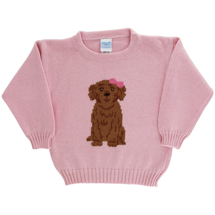 Crew Neck Sweater - Doodle on Pink