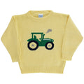 Crew Neck Sweater - Tractor on Yellow