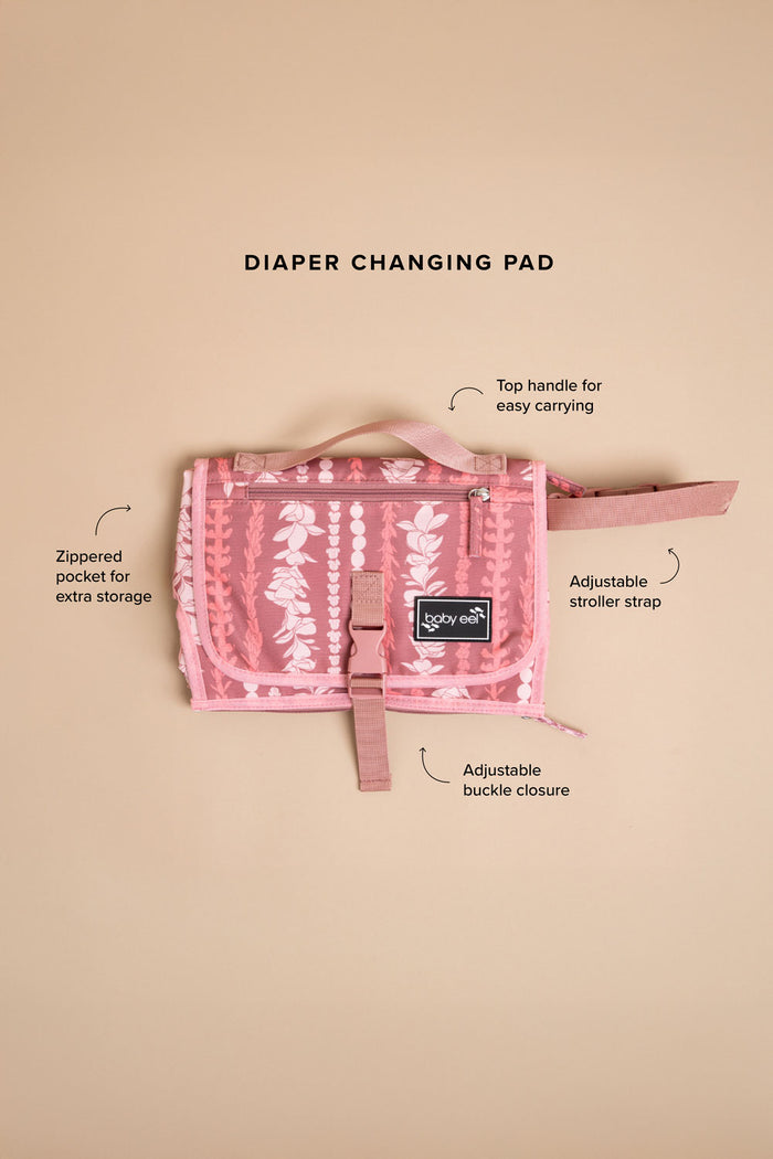 Diaper Changing Pad - Rosewood Flower Lei