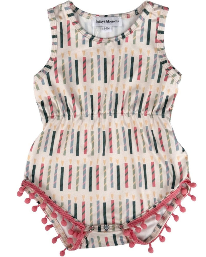 Dillon Pom Pom Romper - Make a Wish product_type - Bailey's Blossoms