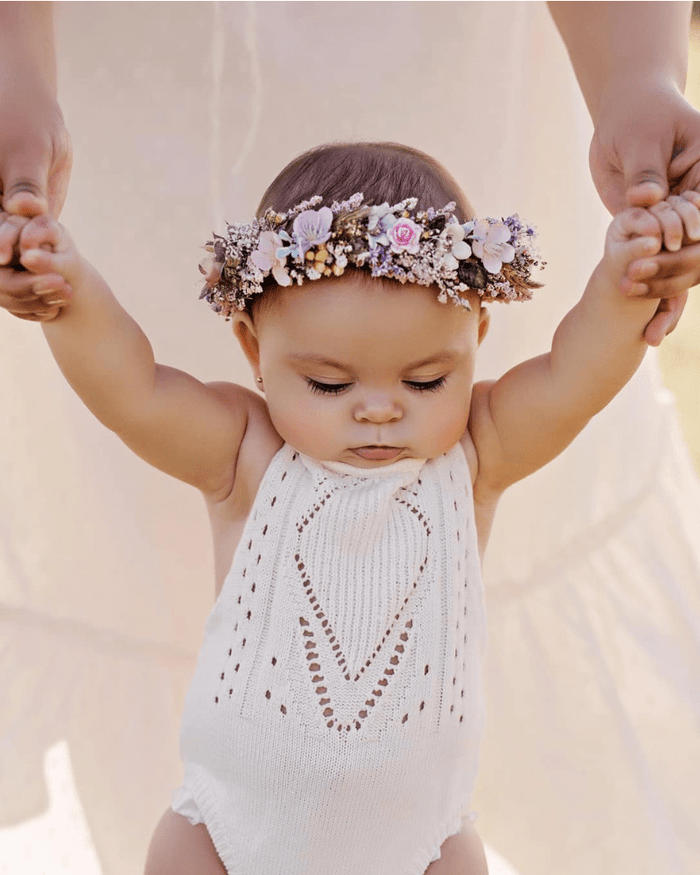 Drake Crochet Halter Romper - Gardenia product_type - Bailey's Blossoms