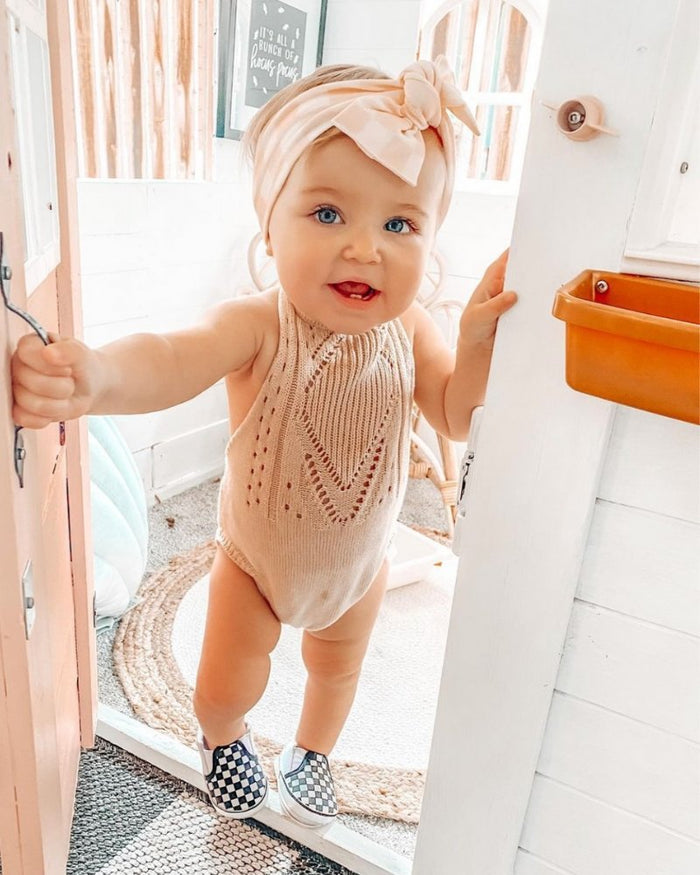 Drake Crochet Halter Romper - Vanilla Cream #product_type - Bailey's Blossoms